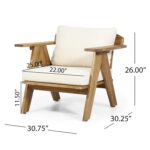 Juego de 2 Sillas de Madera de Acacia para Exteriores Merax Patio Furniture Set con Cojines Acabado de Teca Color Beige