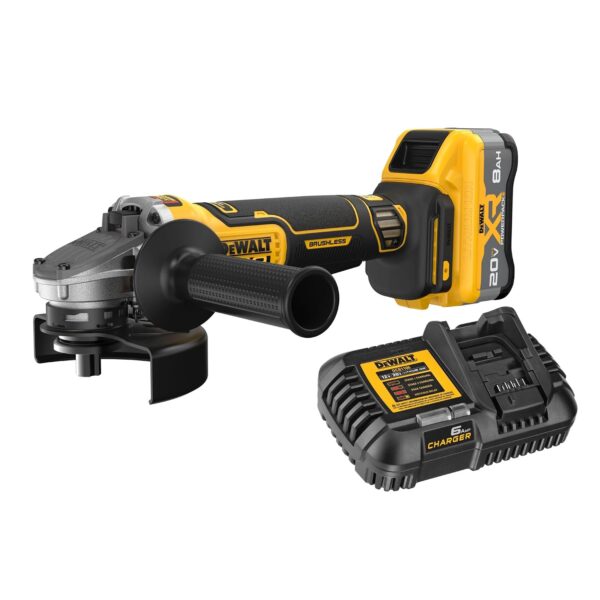 DEWALT 20V MAX XR sin escobillas Kit de amoladora inalámbrica de 4-1/2 pulgadas - 5 pulgadas con XR POWERPACK (DCG410WW1