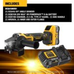 DEWALT 20V MAX XR sin escobillas Kit de amoladora inalámbrica de 4-1/2 pulgadas - 5 pulgadas con XR POWERPACK (DCG410WW1