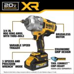 Llave de Impacto Inalámbrica DEWALT DCF964GH1 20V MAX XR 3/4 Pulgadas con Batería POWERSTACK y Cargador