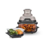 Ninja Crispi - Freidora de aire de vidrio 4 en 1, 450 °F, no tóxico, 4 cuartos y 6 tazas con tapas, apta para lavavajill