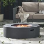 Fogata KEIKI ZS-HL0002 Circular de Hormigón Ligero 39.25 Pulgadas 50000 BTU Gris Oscuro