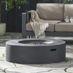 Fogata KEIKI ZS-HL0002 Circular de Hormigón Ligero 39.25 Pulgadas 50000 BTU Gris Oscuro