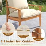 Juego de Muebles de Patio Tangkula 72977-WH 4 Piezas Madera de Acacia Natural