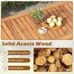 Juego de Muebles de Patio Tangkula 72977-WH 4 Piezas Madera de Acacia Natural