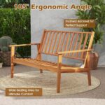Juego de Muebles de Patio Tangkula 72977-WH 4 Piezas Madera de Acacia Natural
