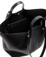 Bolso AllSaints Allington E/W W452XB Cuero Negro Correa Desmontable Compatible con Laptop