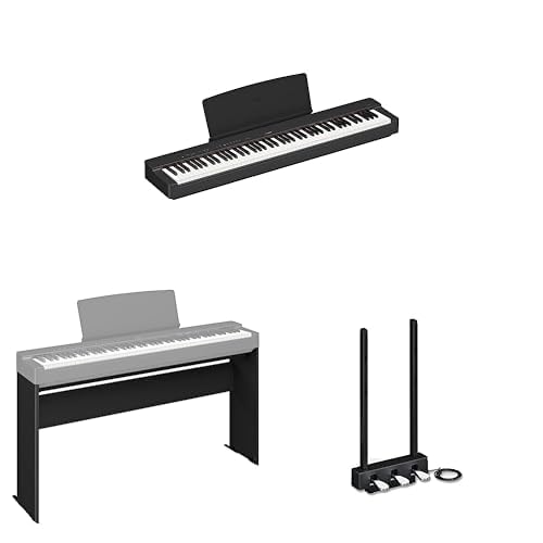Piano digital Yamaha P225B con soporte L200B y unidad de 3 pedales LP1B Negro 88 teclas