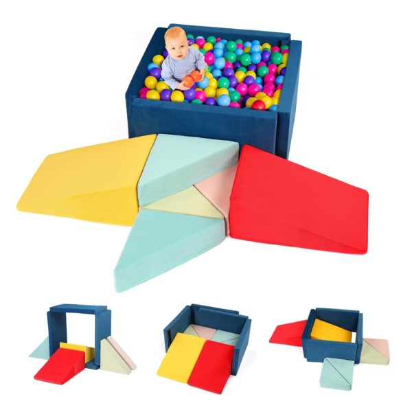 Bloques de Escalada JOYMOR FCB1FBP 8 Piezas con Pozo de Pelotas Rojo Amarillo