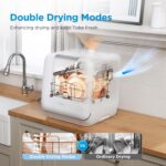Midea MDC17P2DWW Lavavajillas portátil para encimera con tanque de agua integrado de 6 L (1.59 G), 5+2 programas, apertu