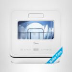 Midea MDC17P4CWW Lavavajillas portátil de mostrador mini de 1.32 galones con tanque de agua incorporado, cuidado de bebé
