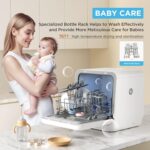 Midea MDC17P4CWW Lavavajillas portátil de mostrador mini de 1.32 galones con tanque de agua incorporado, cuidado de bebé