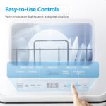 Midea MDC17P4CWW Lavavajillas portátil de mostrador mini de 1.32 galones con tanque de agua incorporado, cuidado de bebé