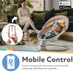 Columpio para Bebé Nuby con Dosel Control Remoto y Aplicación Móvil 5 Niveles de Balanceo 0 a 9 Meses Color Canela