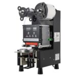 Sellador eléctrico comercial para té Boba - Control digital, sella 500-650 tazas/H, tamaño de 90/3.740 in, panel LCD y d