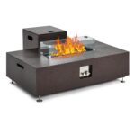 Mesa de Fuego para Exteriores GarveeLife ZRX-48-Gray1o Rectangular 48 Pulgadas 50000 BTU Acero Aleado Gris