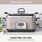 GreenPan Elite 14 en 1 Olla de cocción lenta programable de 6QT, tapa apta para lavavajillas y olla extraíble, multicoci