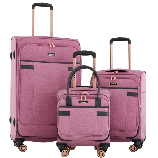 Juego de Equipaje Hudson Softside kensie KN-A6203-EX-690 3 Piezas Malva Suave con Ruedas Giratorias