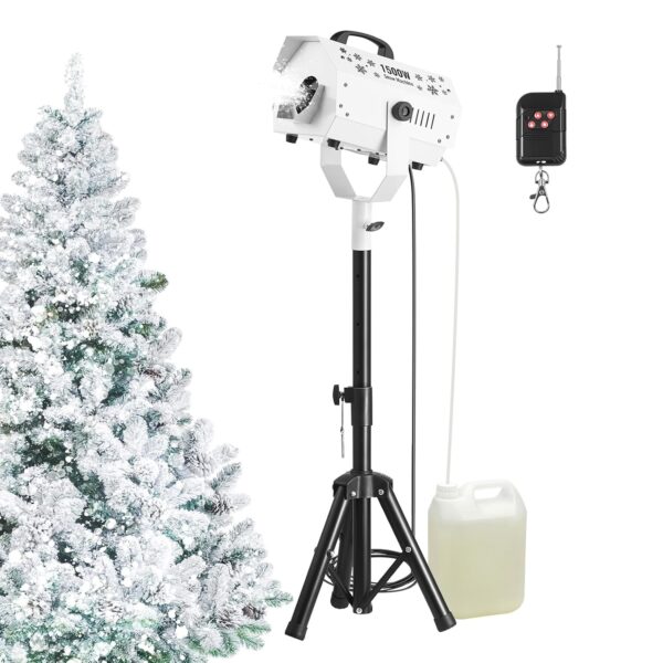 VEVOR Máquina de Nieve, Máquina Fabricadora de Nieve de 1500W con Soporte Ajustable en Altura y Control Remoto Inalámbri