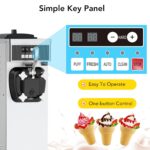 Acekool Máquina de helado de servicio suave de un solo sabor de 1200 W, máquina de helado comercial de 4.7-5.8 galón/hor