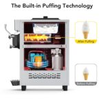 Acekool Máquina de helado de servicio suave de un solo sabor de 1200 W, máquina de helado comercial de 4.7-5.8 galón/hor