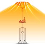 Calentador de Patio GarveeLife PHO_0ZEC6L5Z-XK0718-GL8LeR Propano 48000 BTU Acero Inoxidable con Mesa y Ruedas