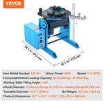 VEVOR Posicionador de soldadura giratorio 29.93KG / 66LBS, Mesa giratoria posicionadora de soldadura 0-90° 1-12RPM 80W,