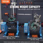 VEVOR Posicionador de soldadura giratorio 29.93KG / 66LBS, Mesa giratoria posicionadora de soldadura 0-90° 1-12RPM 80W,