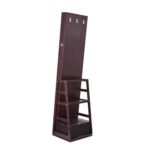 Armario Joyero Giratorio VEVOR LSKXZZBSNG63B 360 Grados 63 Pulgadas Espejo de Cuerpo Entero Luz LED Cerradura Marrón