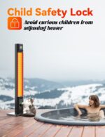Calentador para Exteriores BALKO SH04 42 Pulgadas Calefacción Infrarroja 1500W IP65 9 Niveles de Calor