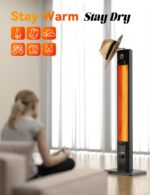 Calentador para Exteriores BALKO SH04 42 Pulgadas Calefacción Infrarroja 1500W IP65 9 Niveles de Calor