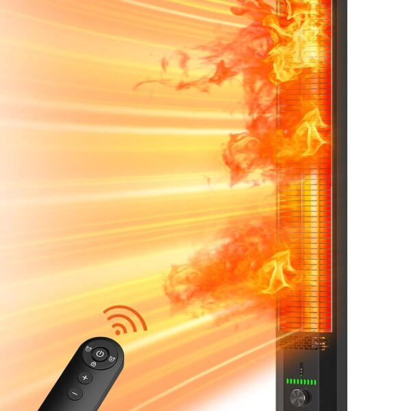 Calentador para Exteriores BALKO SH04 42 Pulgadas 1500W IP65 9 Niveles de Calor Torre Gris