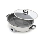 GreenPan Elite - Sartén eléctrica ovalada de 5.5 cuartos de galón, antiadherente de cerámica sin PFAS, 1800 vatios, tapa