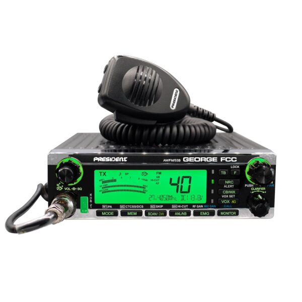 Radio CB President George TXUS901 AM FM SSB 40 Canales Pantalla LCD 7 Colores CTCSS DCS