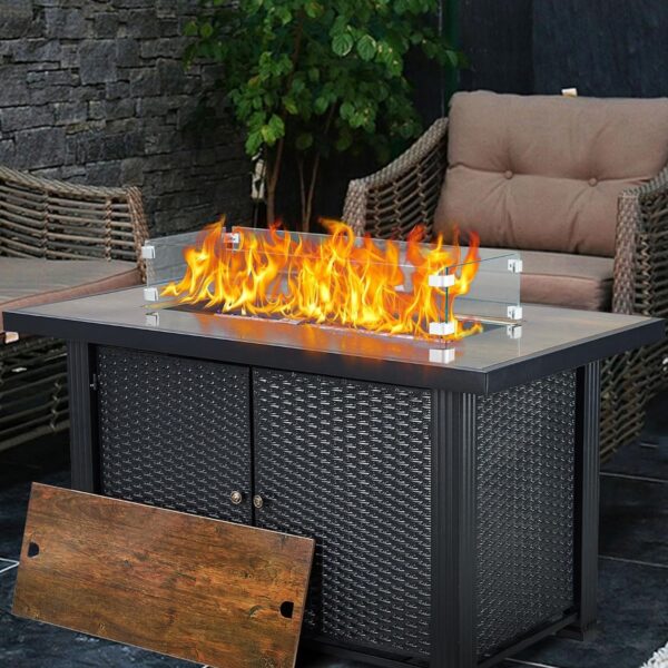 Mesa de Fuego GarveeLife 44 pulgadas 50000 BTU Propano Redonda Negro