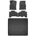 Tapetes Husky Liners Weatherbeater Toyota 4Runner 2013 2024 Delantero y 2da Fila más Carga 3 Piezas Negro