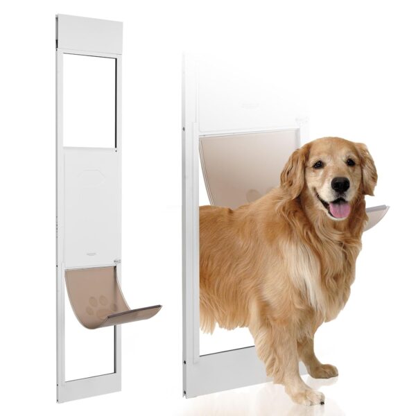 Puerta para Perro VEVOR CWM03-XL para Puerta Corrediza de Vidrio Altura Ajustable 75 7/8 a 80 11/16 Pulgadas Marco de Al
