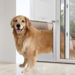Puerta para Perro VEVOR CWM03-XL para Puerta Corrediza de Vidrio Altura Ajustable 75 7/8 a 80 11/16 Pulgadas Marco de Al