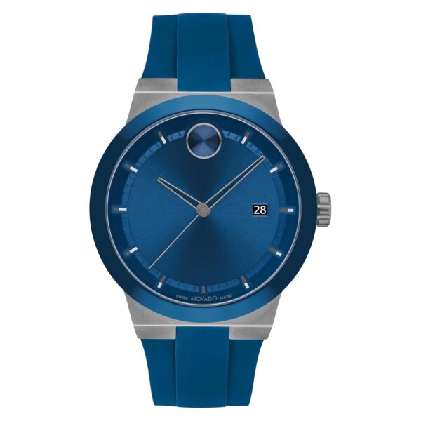 Reloj Movado Bold Fusion 3601192 Hombre Cuarzo Suizo Esfera Azul Correa de Silicona 42mm Resistente al Agua 50 Metros