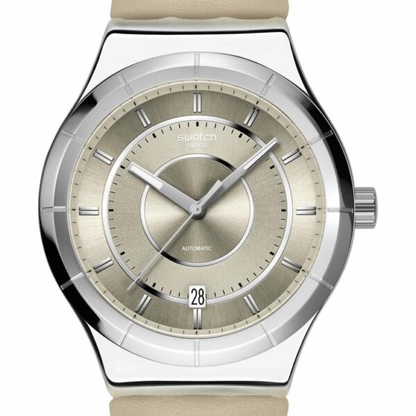 Reloj Swatch Irony Sistem51 YIS434 Unisex Automático Caja Polímero Beige 42 Milímetros