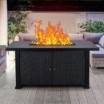Fogata de propano VerisShade 52 pulgadas 50000 BTU mesa rectangular con tapa y cubierta para lluvia