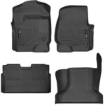 Alfombrillas de Piso Husky Liners Weatherbeater Ford F-250 F-350 SuperCrew y SuperCab 2017-2024 Negro Caucho Delantera y