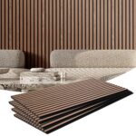 VEVOR Paneles acústicos de listones de madera, 23.6 x 47.2 pulgadas, 4 piezas de paneles de acento de MDF, paneles de pa