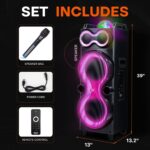 Bocina Bluetooth Pyle PPHP1028 240W Sistema Estéreo Inalámbrico Pantalla LED