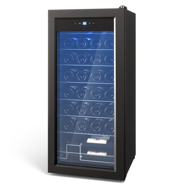 GarveeHome Refrigerador de vino, compresor refrigerador de vino, refrigerador de bebidas y vino con control táctil digit
