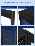 GarveeHome Refrigerador de vino, compresor refrigerador de vino, refrigerador de bebidas y vino con control táctil digit