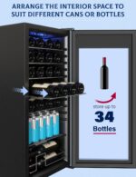 GarveeHome Refrigerador de vino, compresor refrigerador de vino, refrigerador de bebidas y vino con control táctil digit