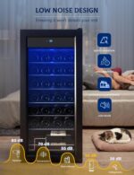 GarveeHome Refrigerador de vino, compresor refrigerador de vino, refrigerador de bebidas y vino con control táctil digit