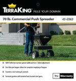 Esparcidor Comercial TerraKing Agri-Fab 45-0563 70 Libras Marco de Acero Inoxidable