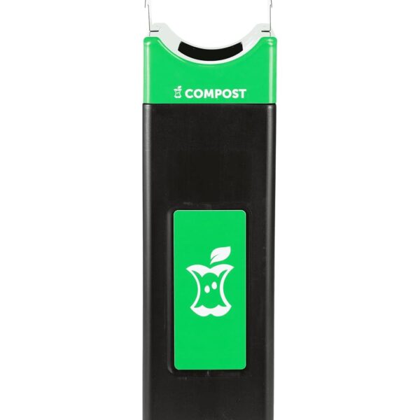 Serie Avante™ fabricado en los Estados Unidos, contenedor de compost negro, 30 galones estrecho, panel de compost verde,